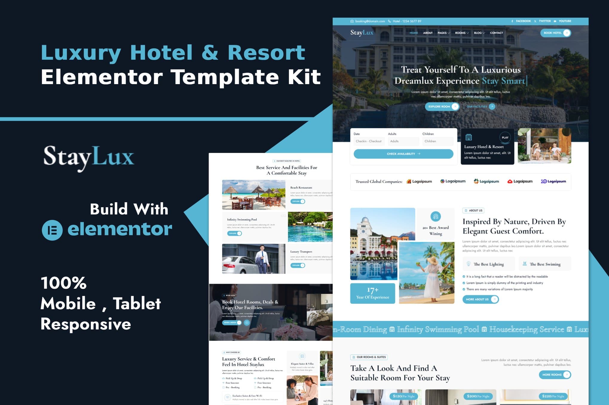 StayLux - Luxury Hotel & Resort Elementor Template