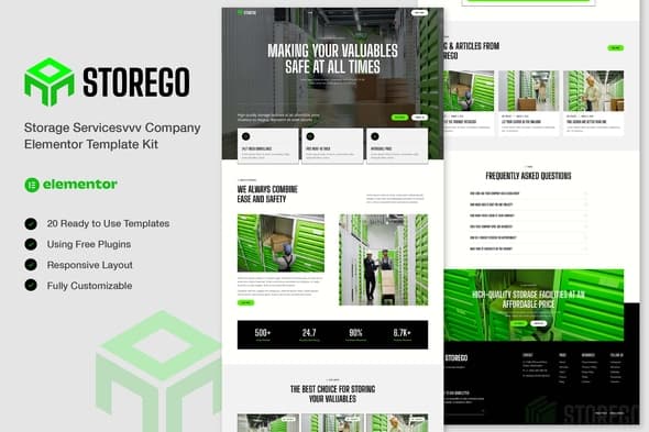 Storego - Storage Services Company Elementor Template