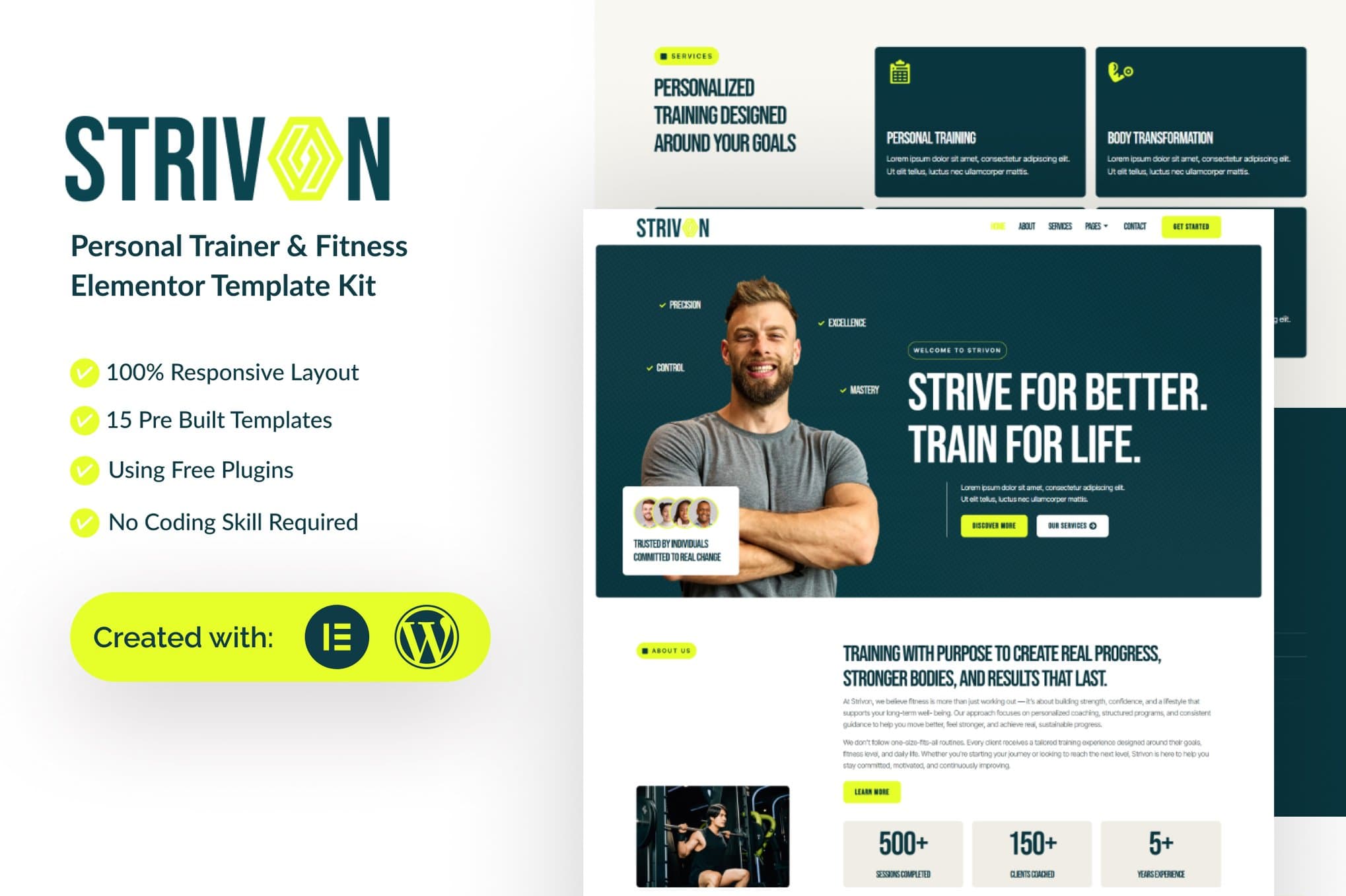 Strivon - Personal Trainer & Fitness Elementor Template