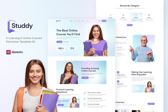 Studdy - E-Learning & Online Courses Elementor Template