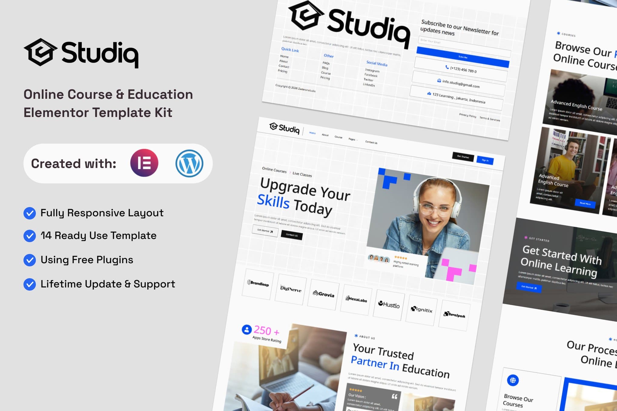 Studiq - Online Course & Education Elementor Template