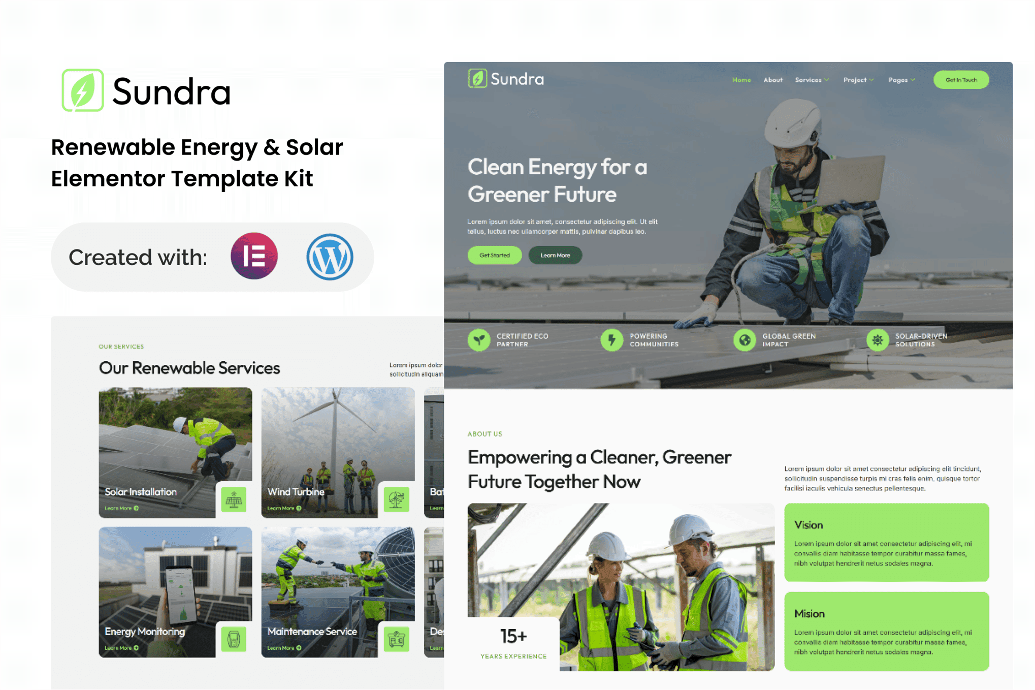Sundra - Renewable & Energy Solar Elementor Template