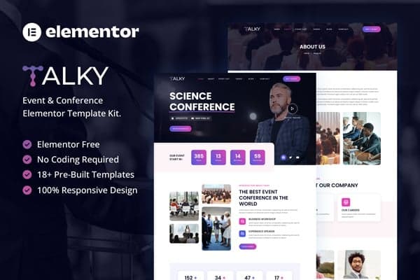 Talky - Event & Conference Elementor Template