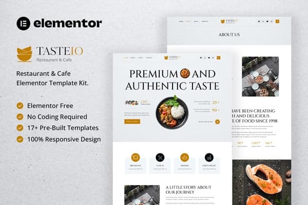 Tasteio - Restaurant & Cafe Elementor Template