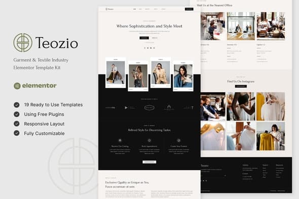 Teozio - Garment & Textile Industry Elementor Template