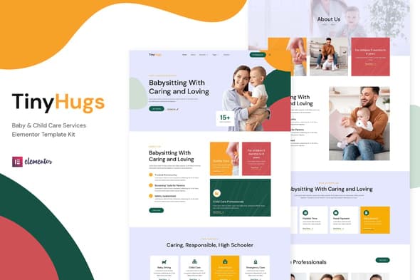 Tiny Hugs - Baby & Child Care Services Elementor Template