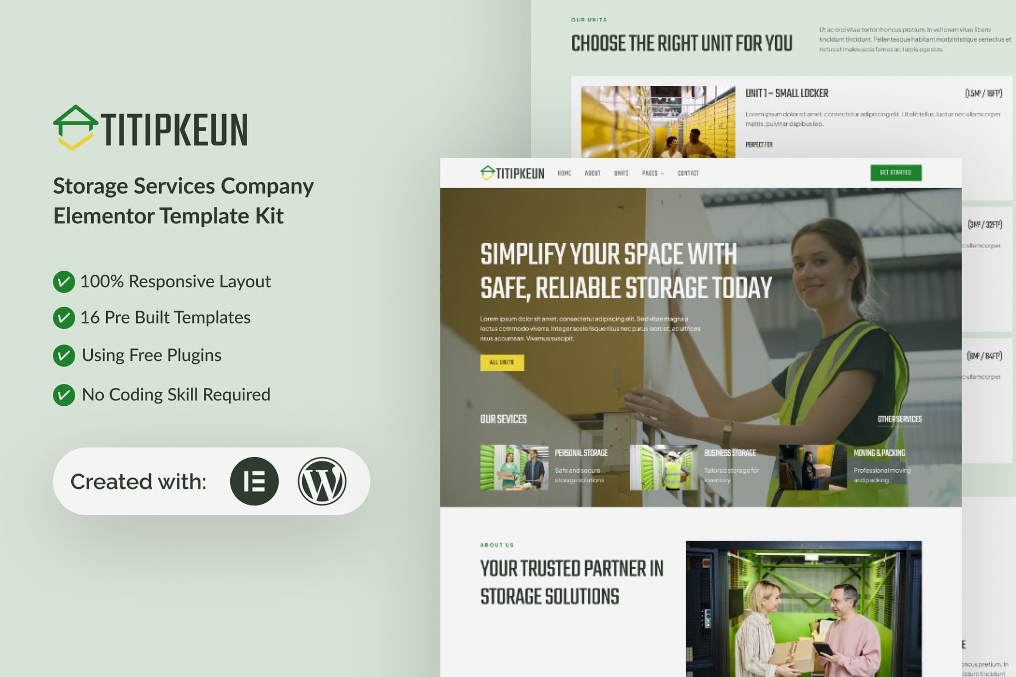 Titipkeun - Storage Service Company Elementor Template