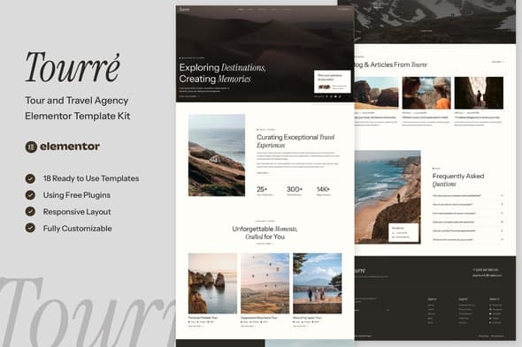 Tourre - Travel & Tour Agency Elementor Template
