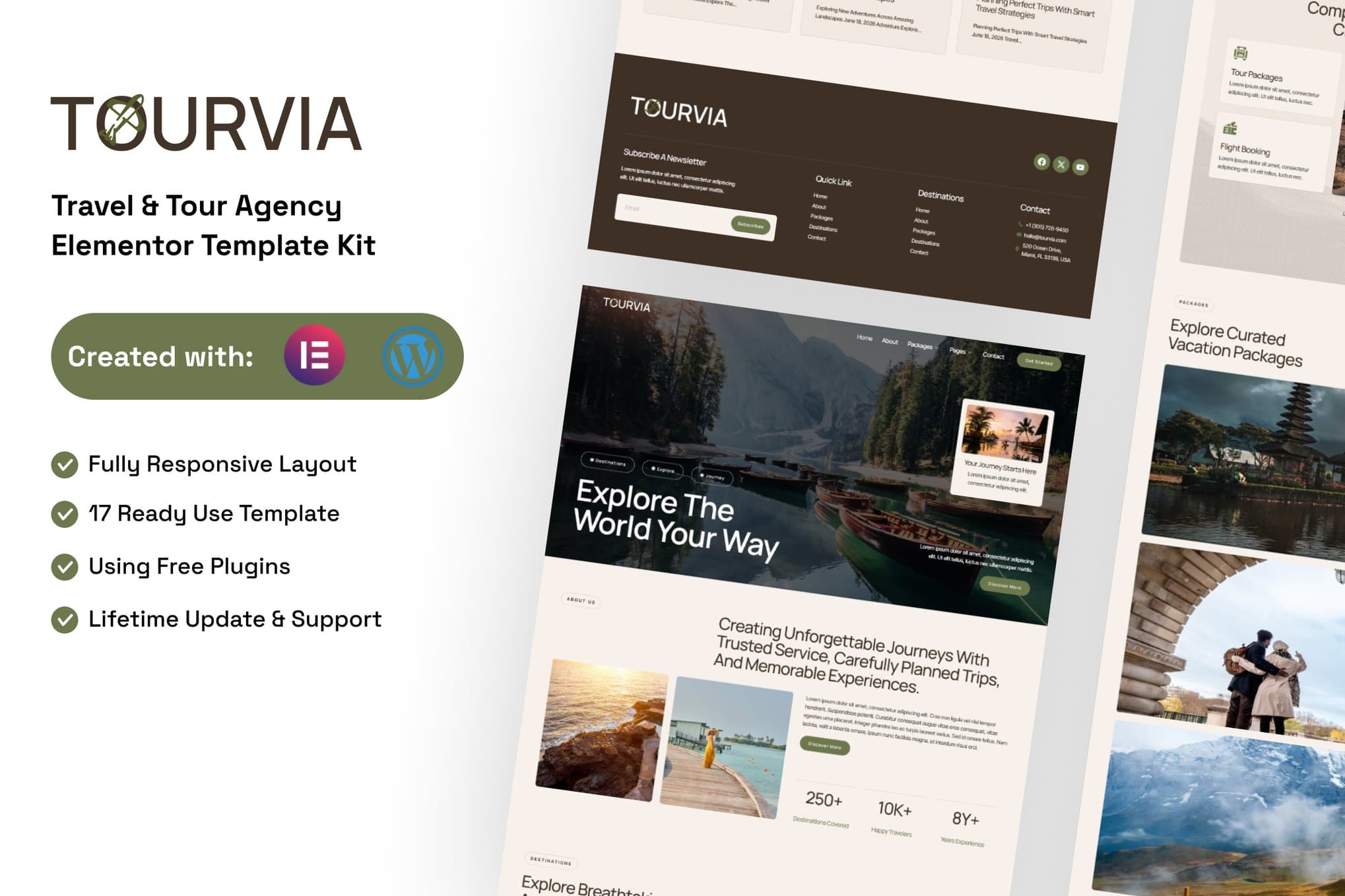 Tourvia - Tour & Travel Booking Agency Elementor Template