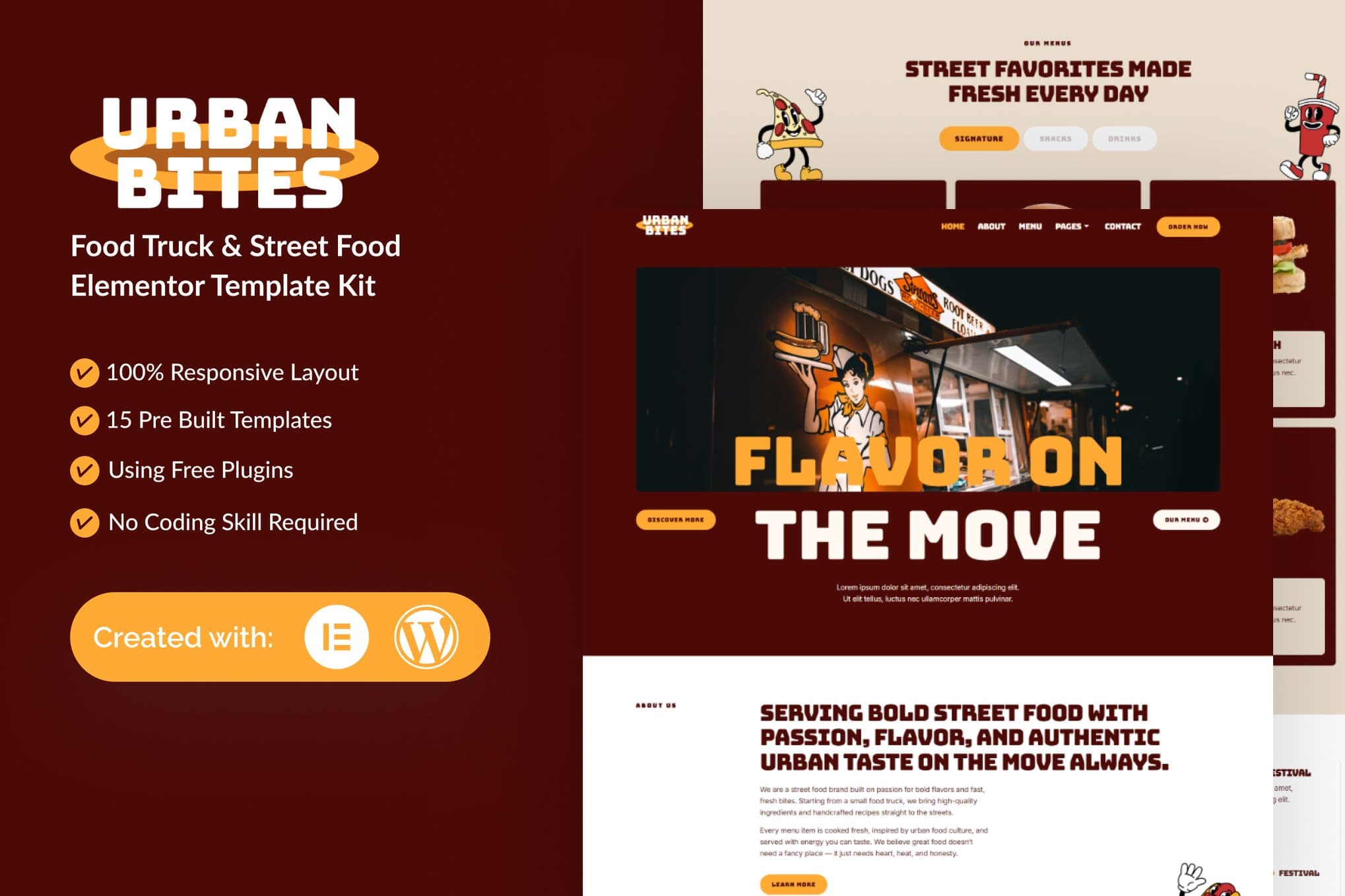 UrbanBites - Food Truck & Street Food Elementor Template