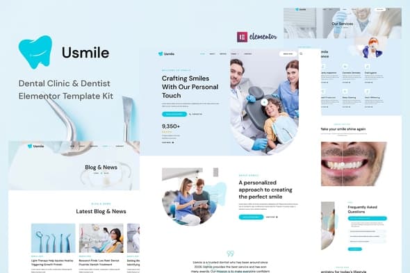 Usmile - Dental Clinic & Dentist Elementor Template