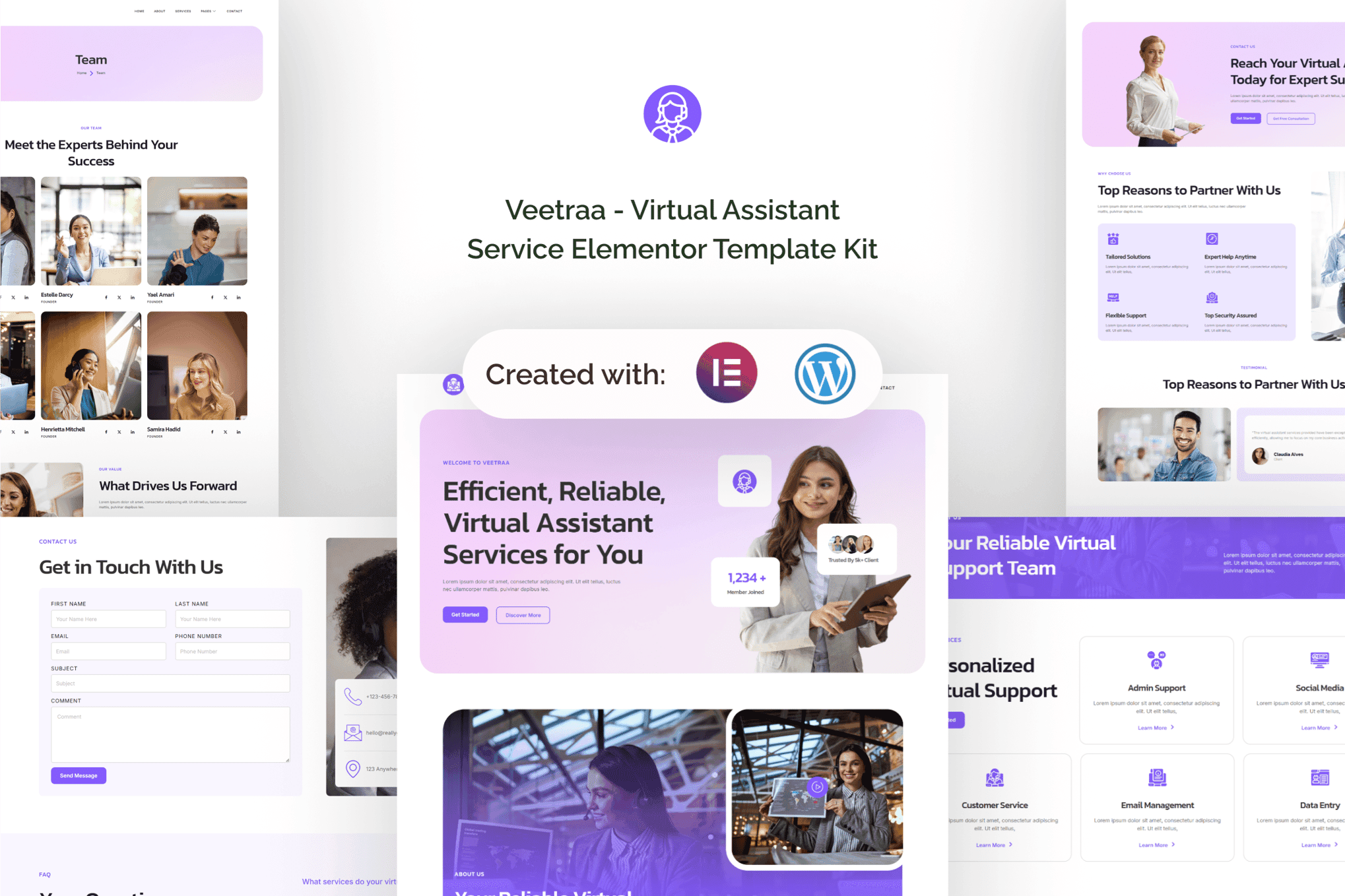 Veetraa - Virtual Assistant Service Elementor Template