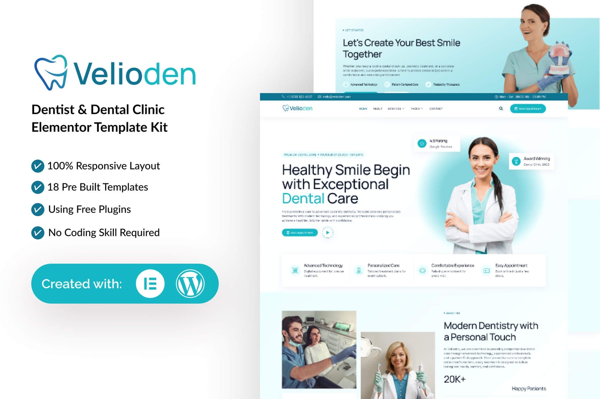 Velioden - Dentist & Dental Clinic Elementor Template