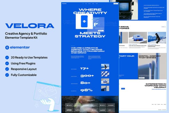 Velora - Creative Agency & Portfolio Elementor Template