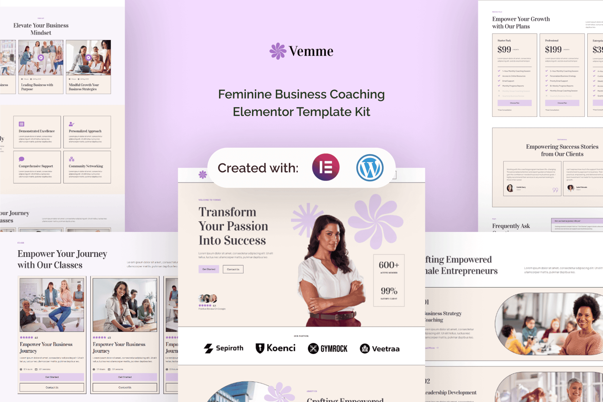 Vemme - Feminine Business Coaching Elementor Template