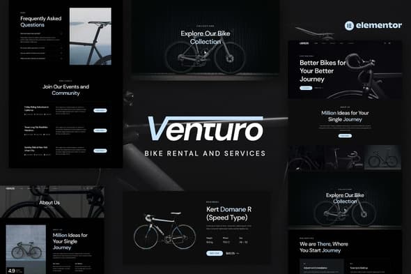 Venturo - Bike Rental and Services Elementor Template