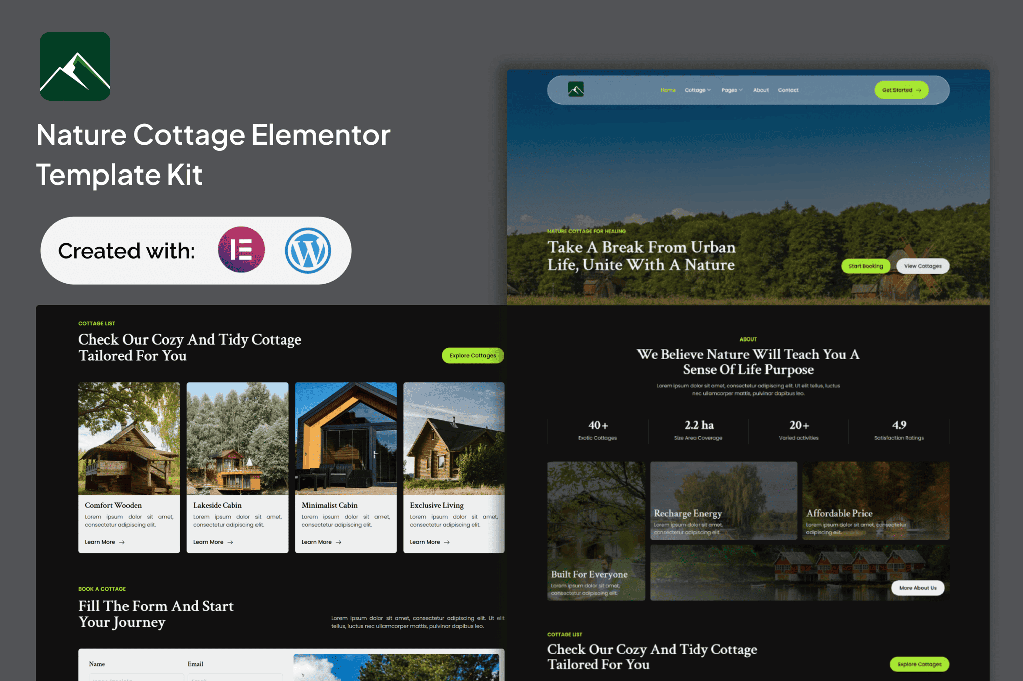 Veridian - Nature Cottage Elementor Template