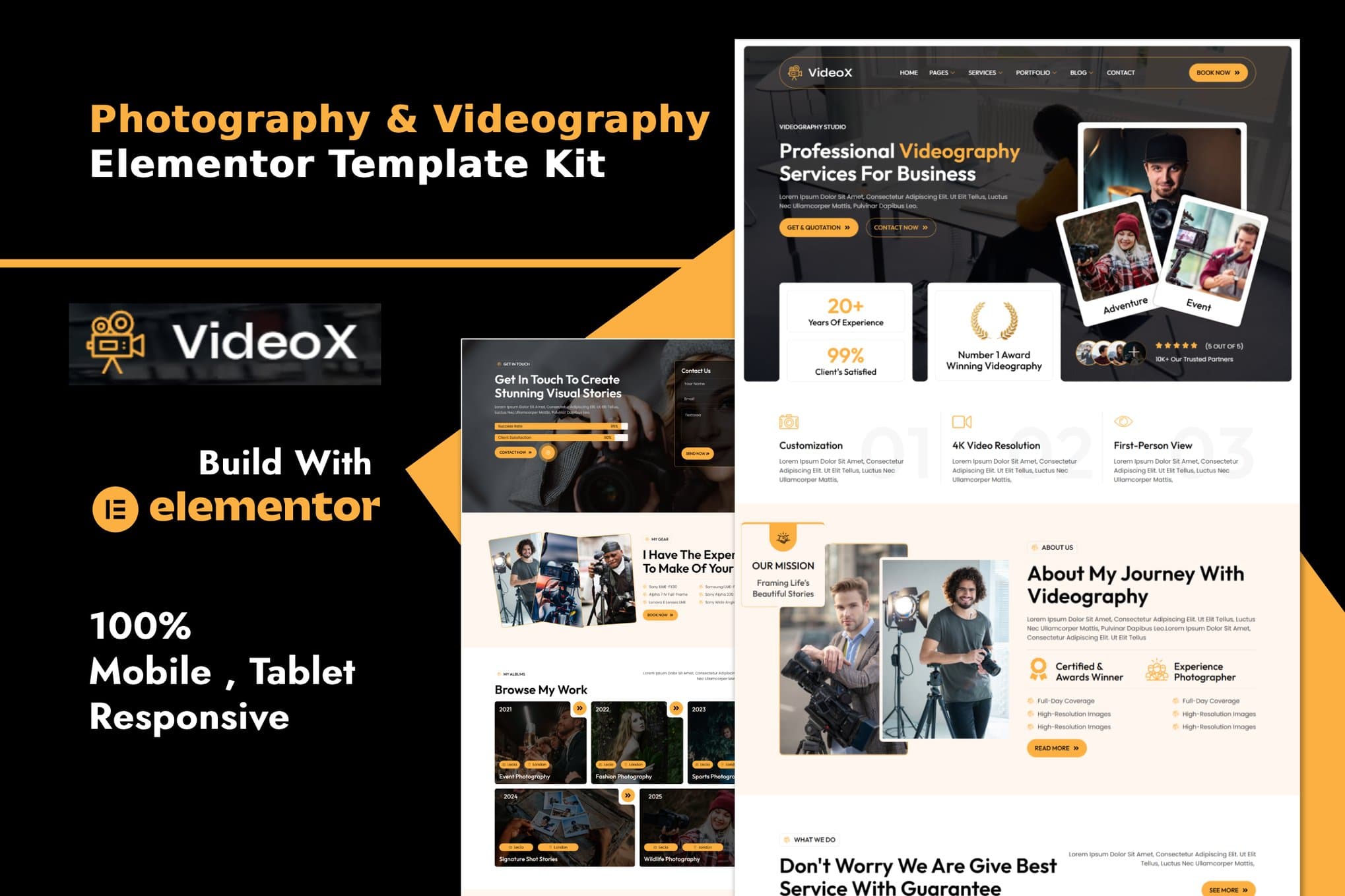 Videox - Photography & Videography Services Elementor Template