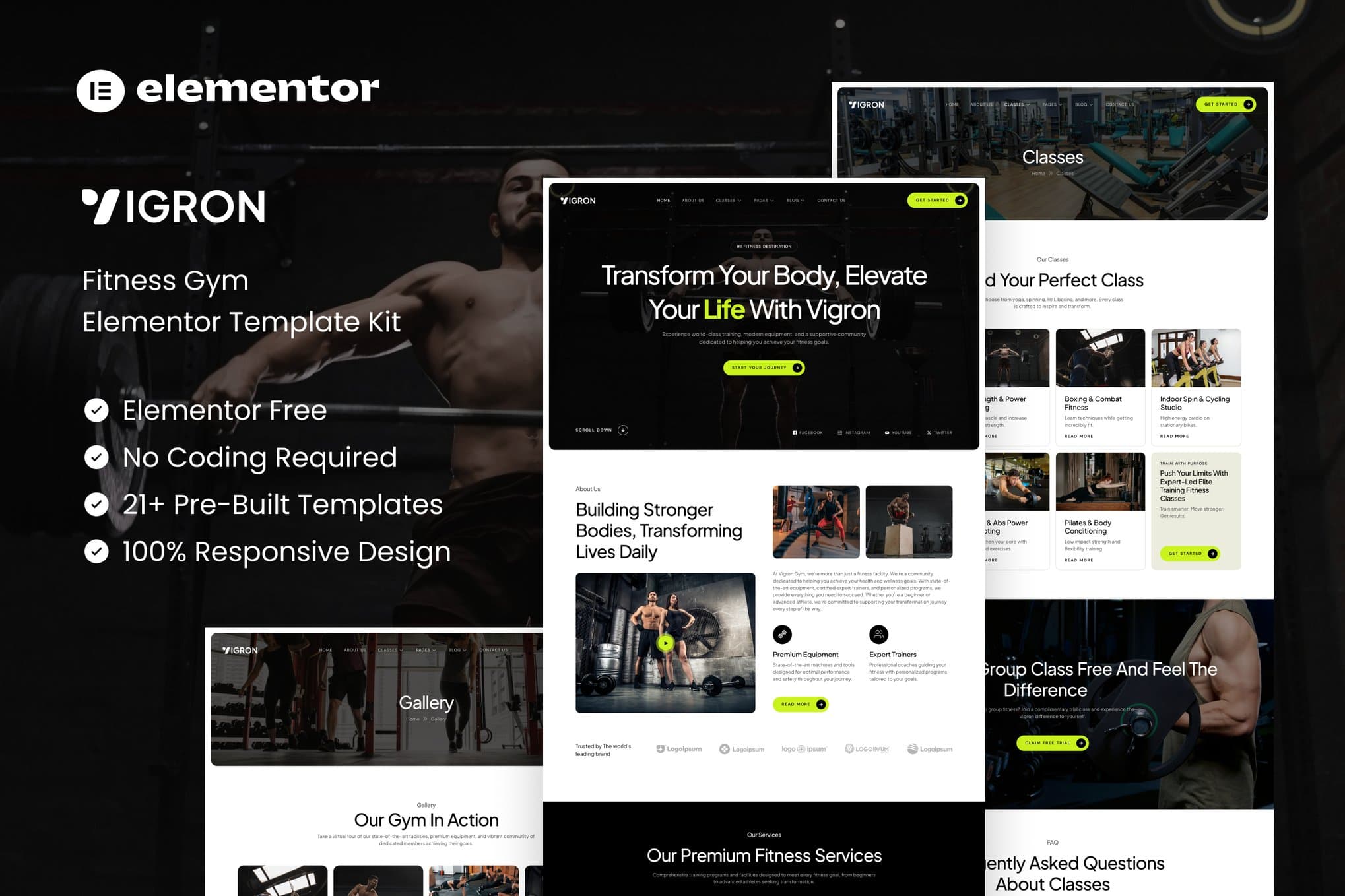 Vigron - Fitness Gym Elementor Template