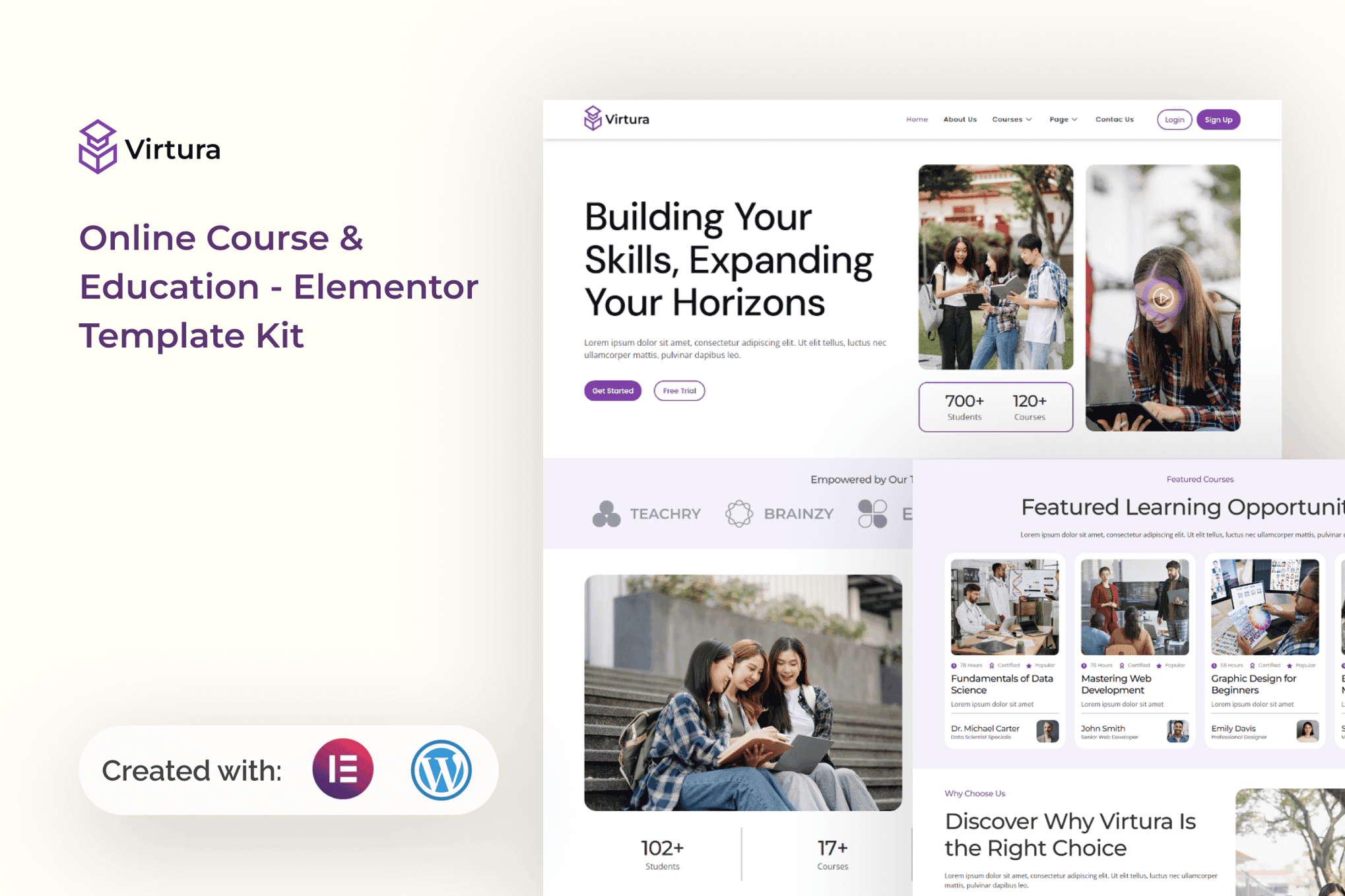 Virtura - Online Course & Education Elementor Template