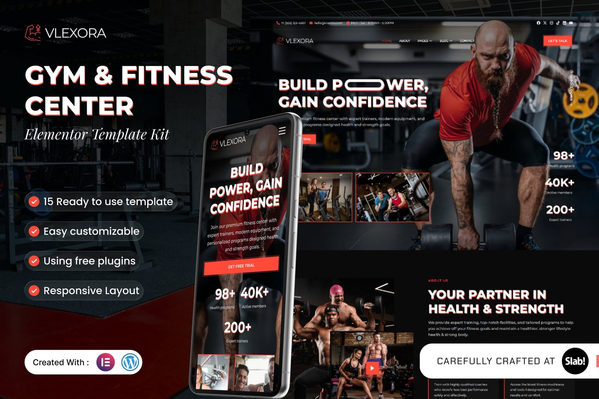 Vlexora - Gym & Fitness Center Elementor Template