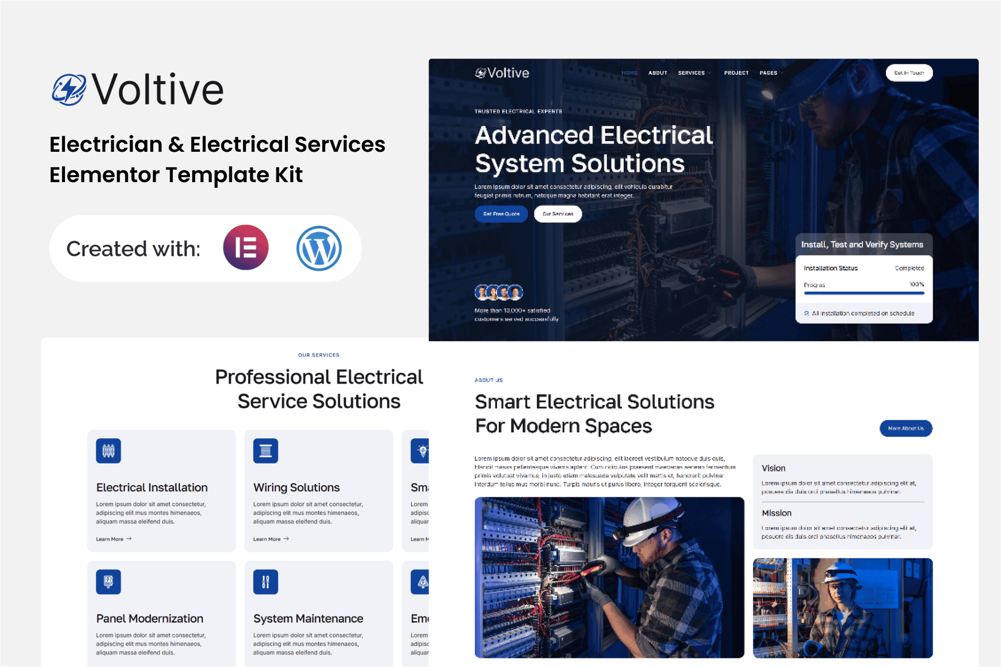 Voltive - Electrician & Electrical Services Elementor Template