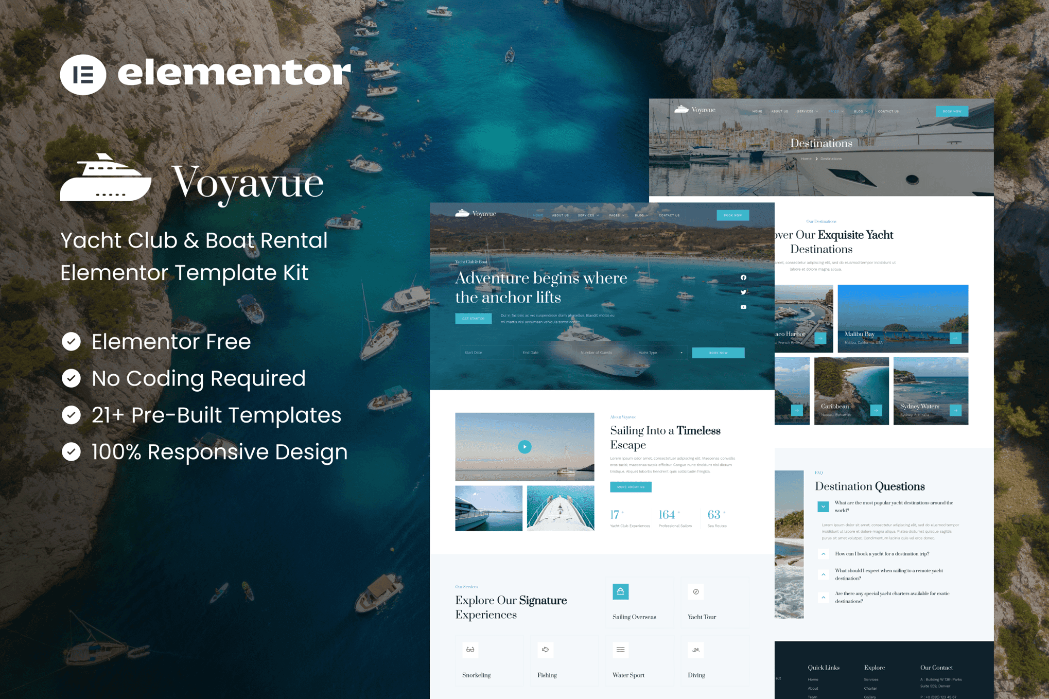 Voyavue - Yacht Club & Boat Rental Elementor Template