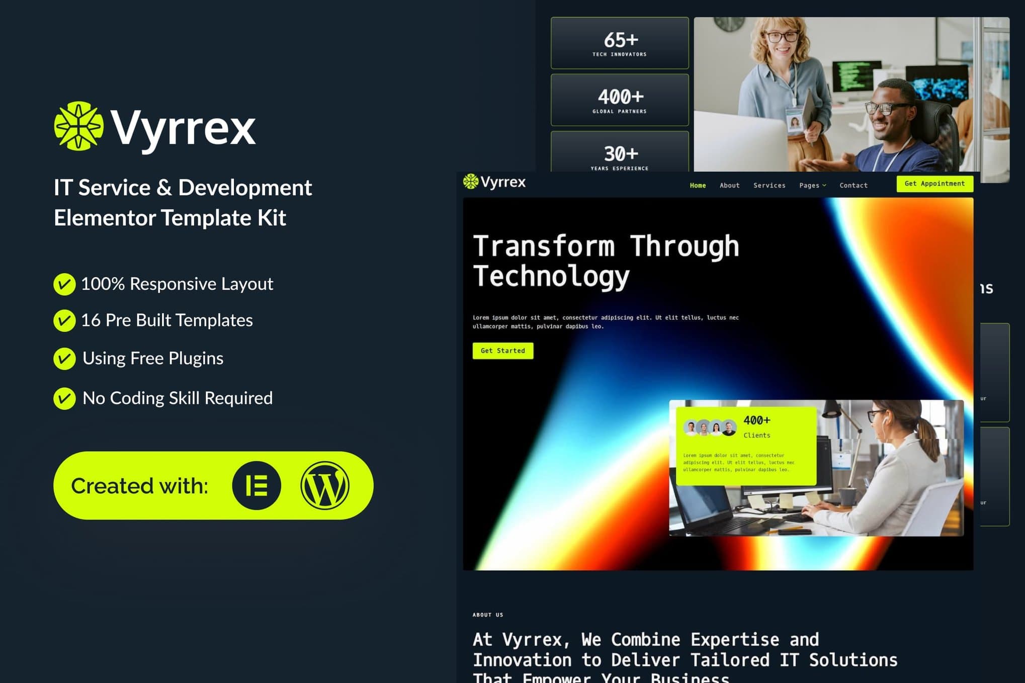 Vyrrex - IT Service & Development Elementor Template