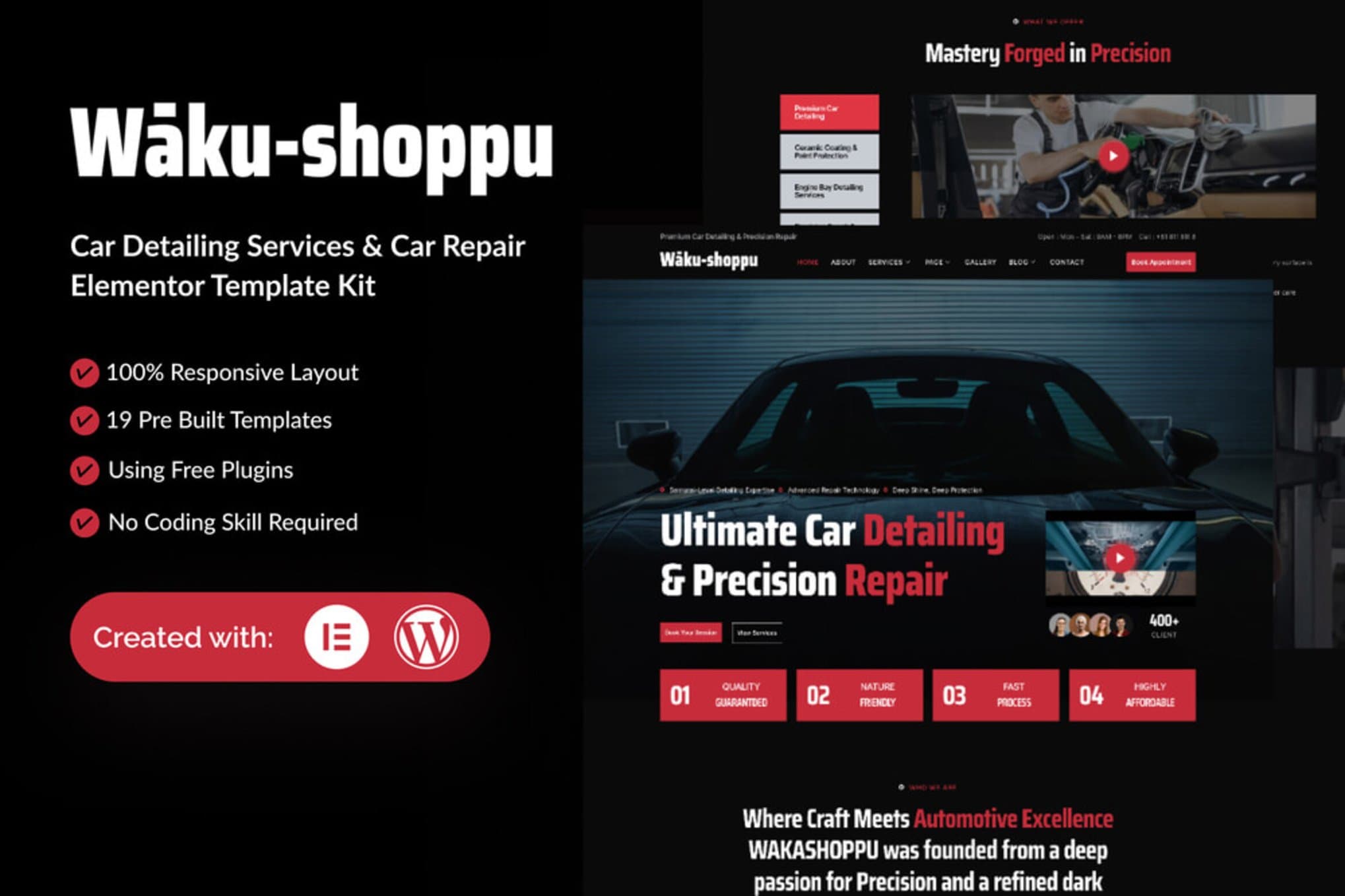 Waku-shoppu - Car Detailing Service & Car Repair Elementor Template