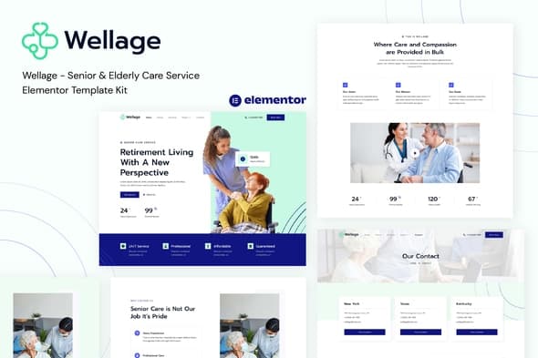 Wellage - Senior & Elderly Care Service Elementor Template