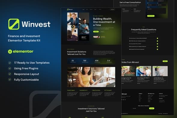 Winvest - Finance & Investment Elementor Template