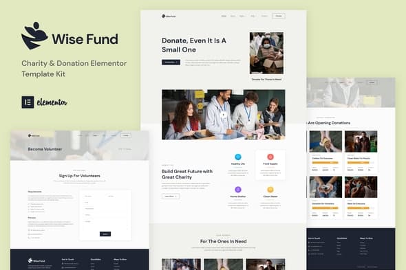 Wise Fund - Charity & Donation Elementor Template