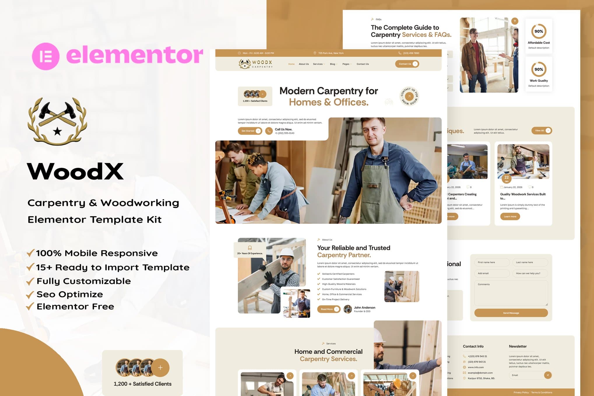 Woodx - Carpentry & Woodworking Elementor Template