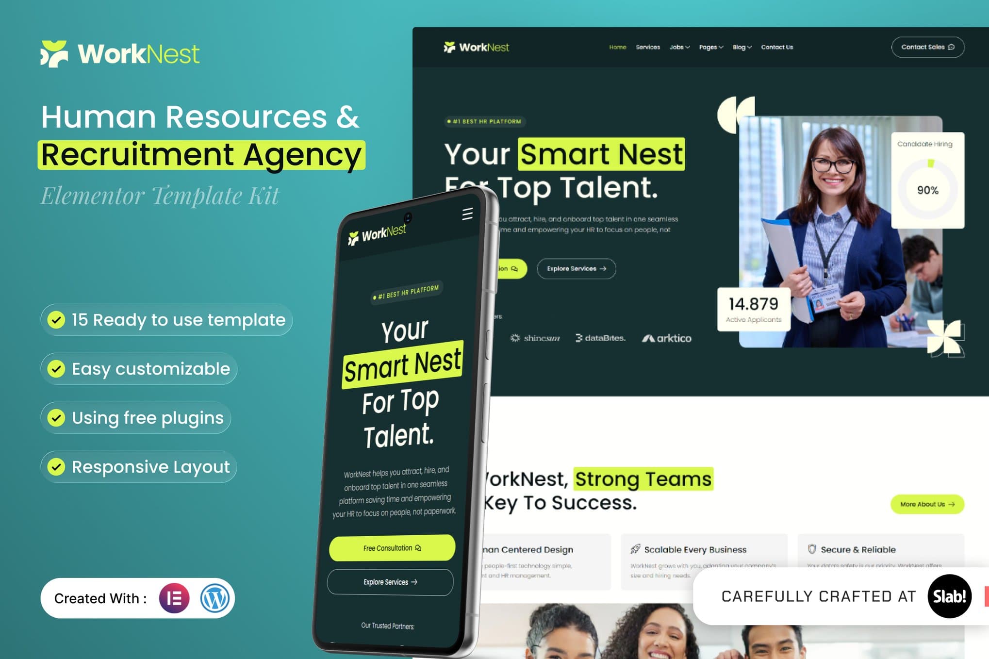 Worknest - Human Resources & Recruitment Agency Elementor Template