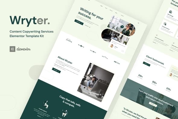 Wryter - Content Copywriting Services Elementor Template