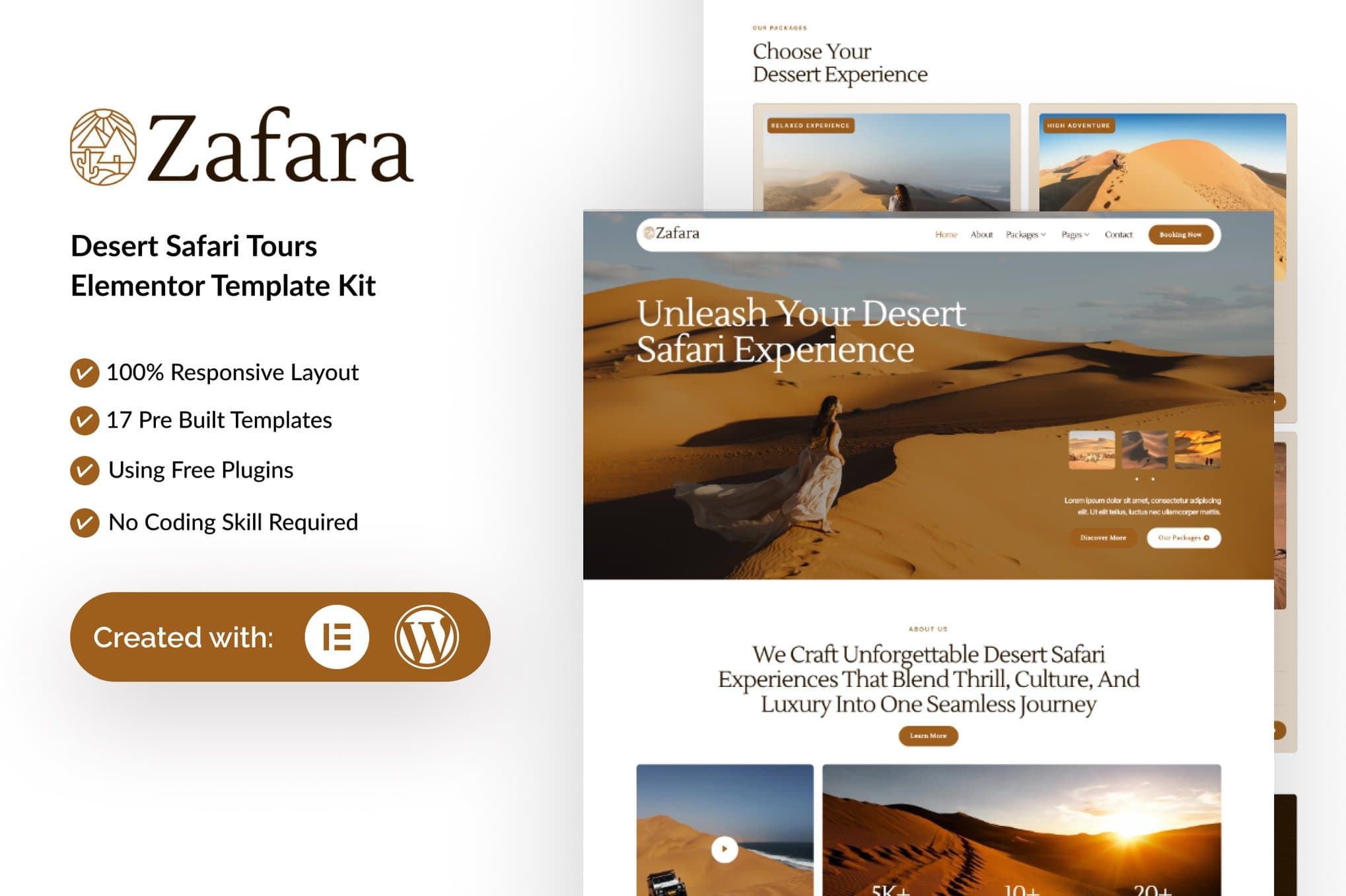 Zafara - Desert Safari Tours Elementor Template