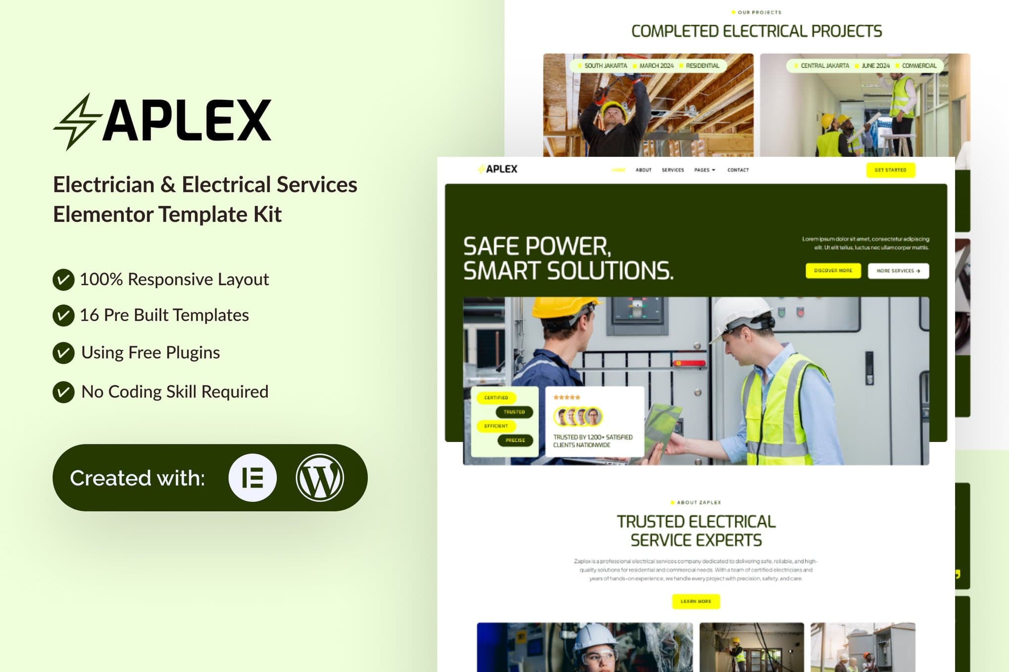 Zaplex - Electrician & Electrical Services Elementor Template