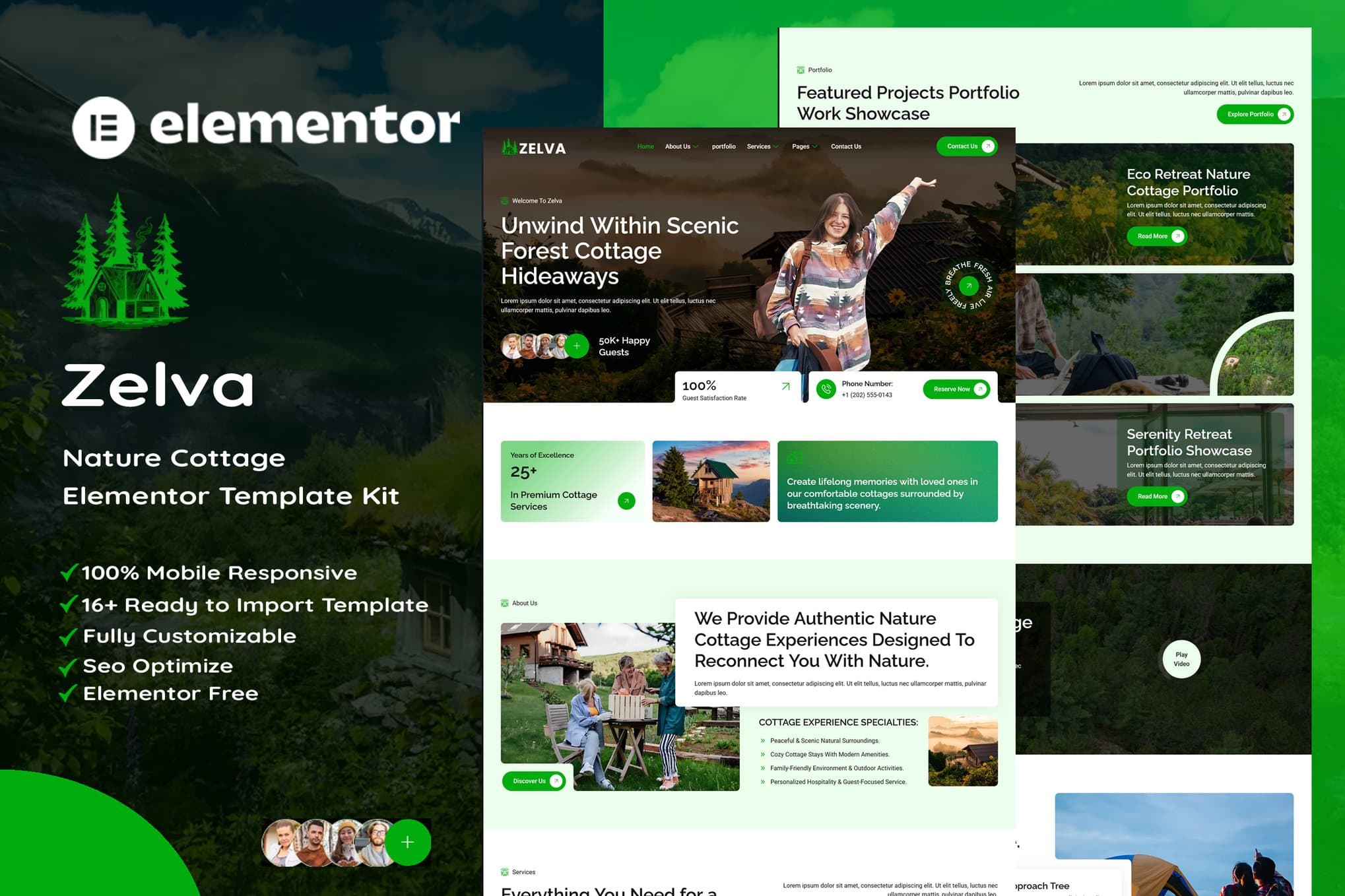 Zelva - Nature Cottage Elementor Template