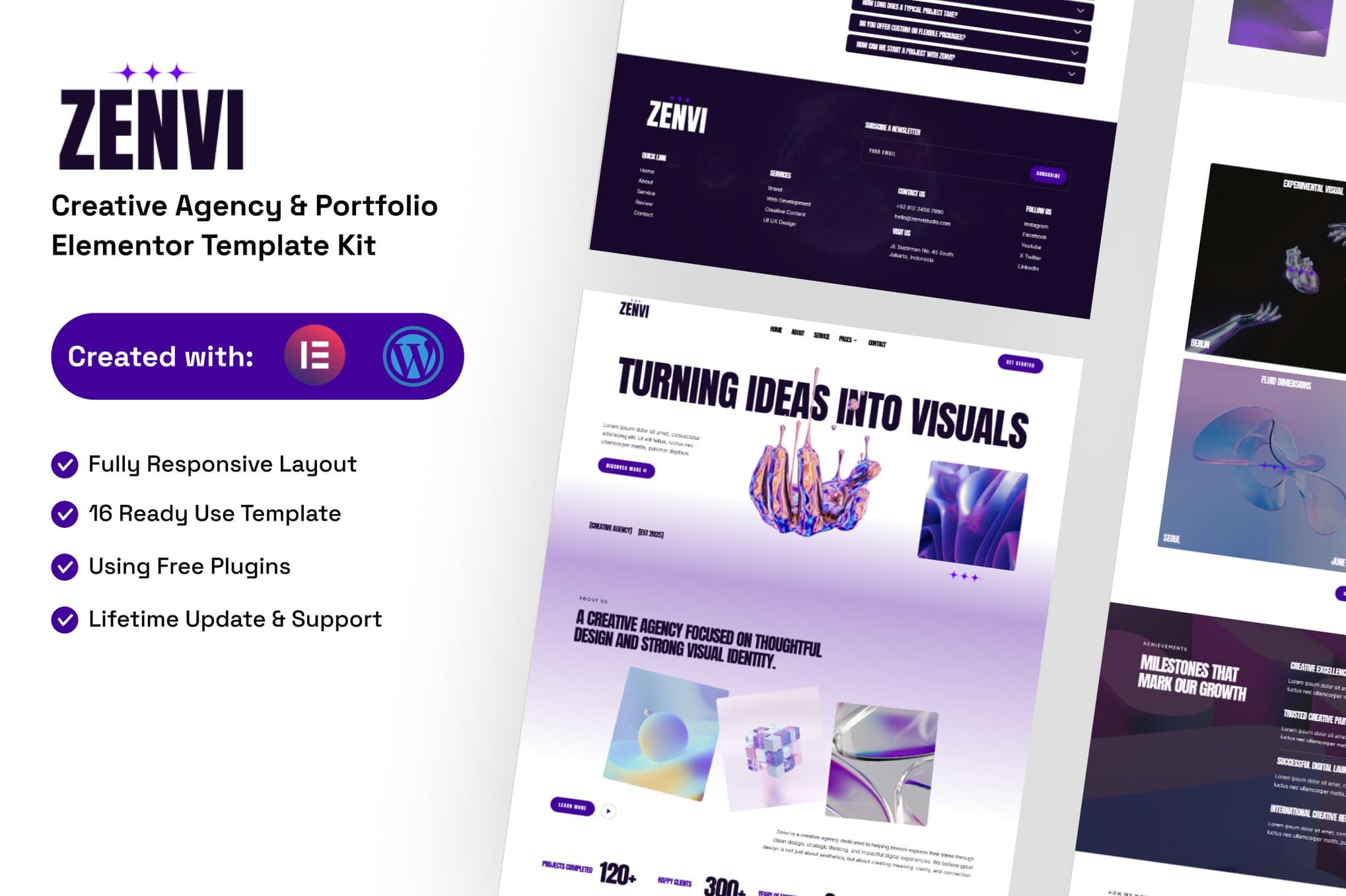 Zenvi - Creative Agency & Portfolio Elementor Template