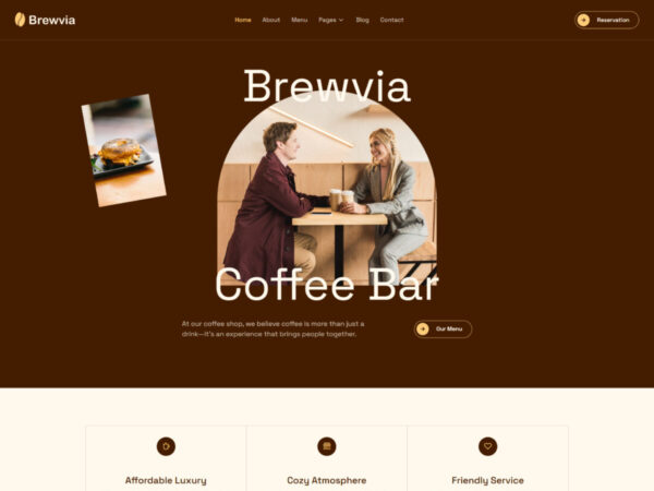 Brewvia - Coffee Shop & Cafe Elementor Template