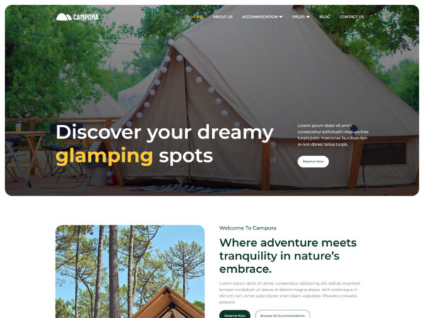 Campora - Glamping & Adventure Elementor Template