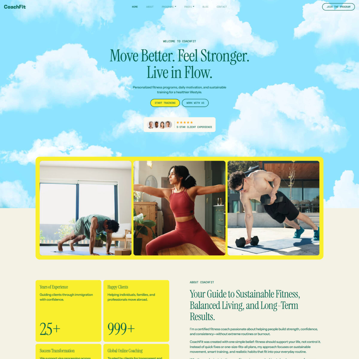 CoachFit – Fitness Influencer & Coach Brand Elementor Template