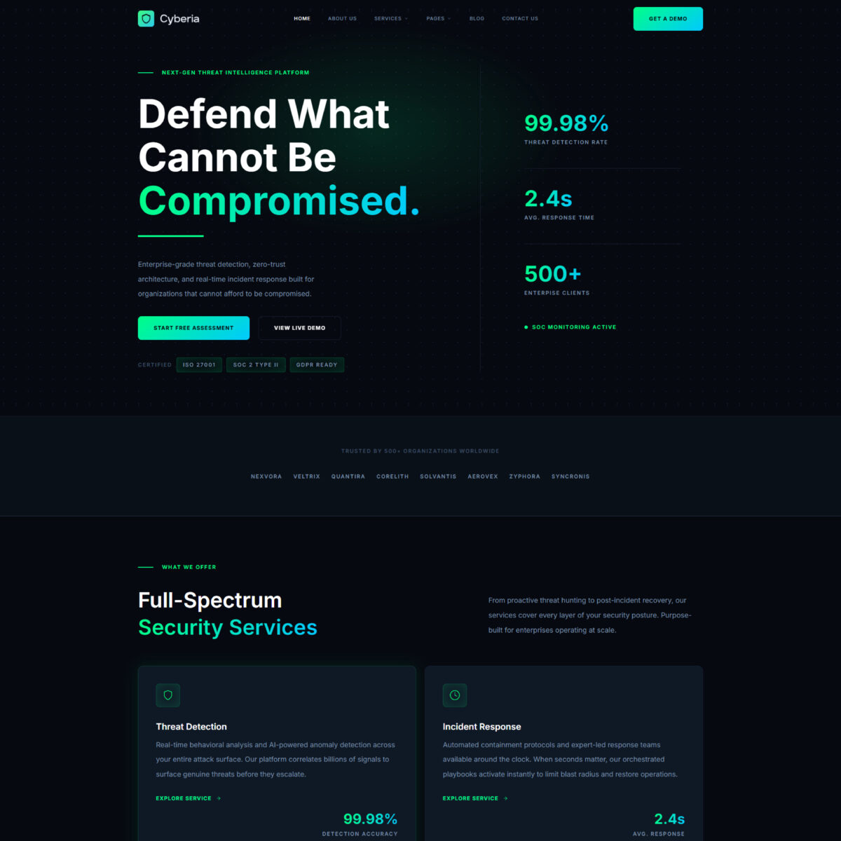Cyberia – Cyber Security Elementor Template