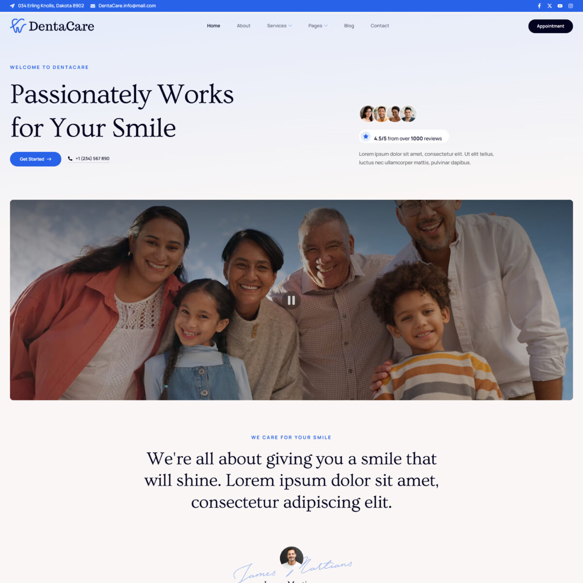 DentaCare – Dentist & Dental Care Elementor Template