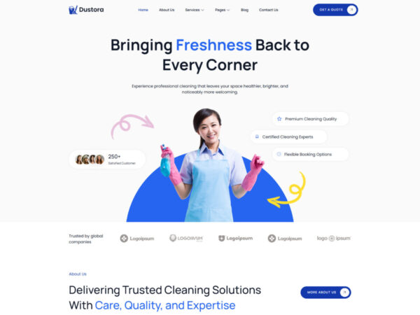 Dustora - Cleaning Services Elementor Template