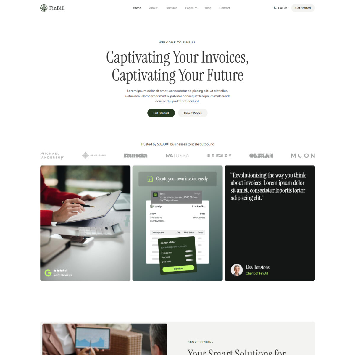 FinBill – Invoicing Platform & SaaS Elementor Template