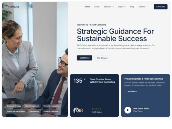 FinTrust - Business and Finance Consulting Elementor Template