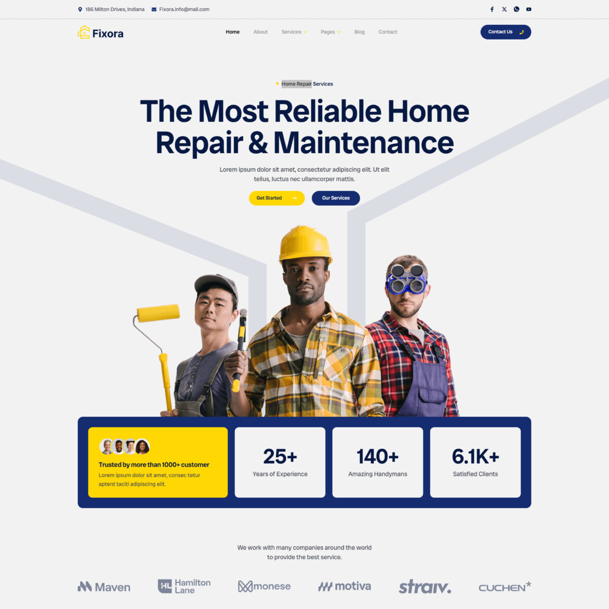 Fixora – Home Repair & Maintenance Elementor Template