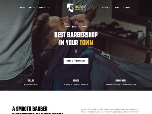 Hairlio - Barbershop & Hair Salon Elementor Template