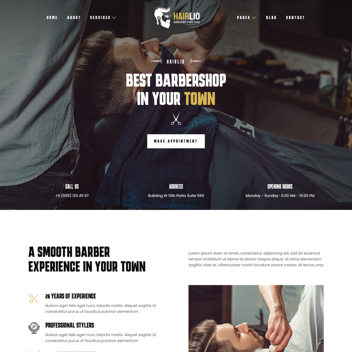 Hairlio – Barbershop & Hair Salon Elementor Template